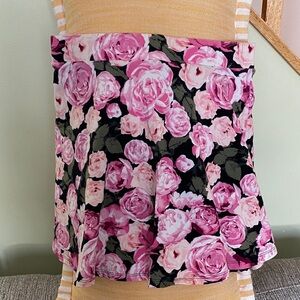 Forever 21 Floral Pink and Black Skirt